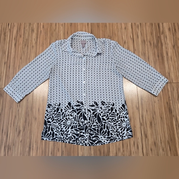 Chicos Patterned Blouse - Picture 1 of 8